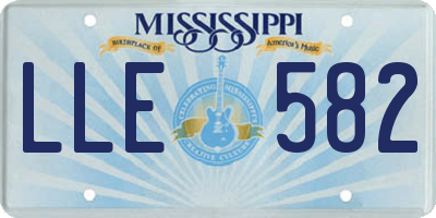 MS license plate LLE582