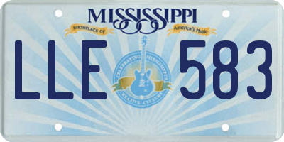 MS license plate LLE583