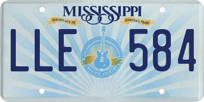 MS license plate LLE584