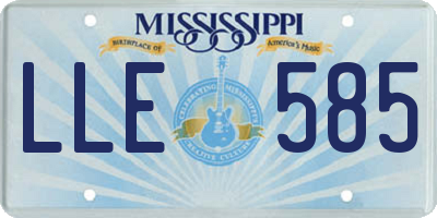 MS license plate LLE585