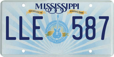 MS license plate LLE587