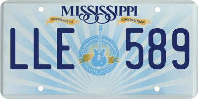 MS license plate LLE589