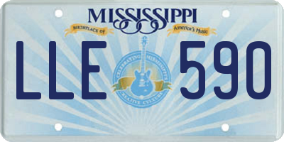 MS license plate LLE590