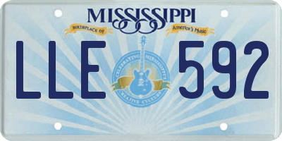 MS license plate LLE592