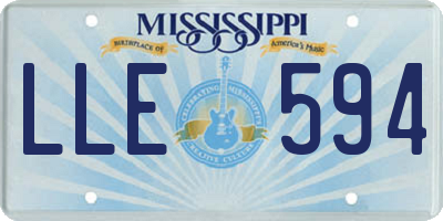 MS license plate LLE594