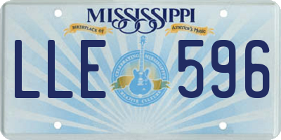 MS license plate LLE596