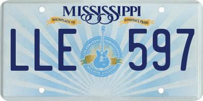 MS license plate LLE597