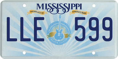 MS license plate LLE599