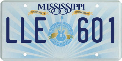 MS license plate LLE601