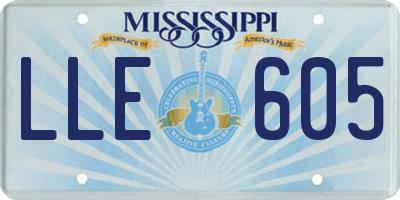 MS license plate LLE605