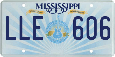 MS license plate LLE606