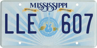MS license plate LLE607