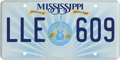MS license plate LLE609