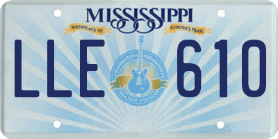 MS license plate LLE610