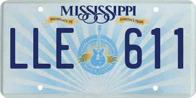 MS license plate LLE611