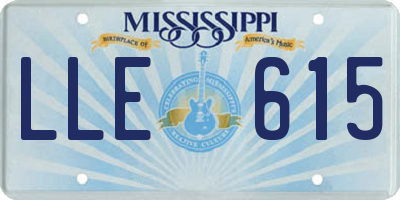MS license plate LLE615