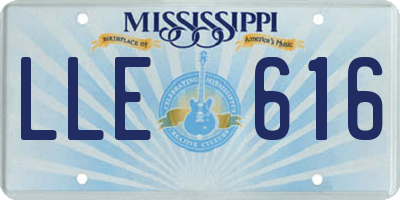 MS license plate LLE616