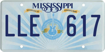 MS license plate LLE617