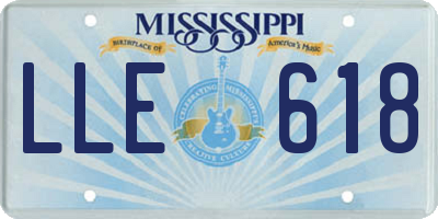 MS license plate LLE618