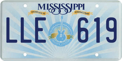 MS license plate LLE619