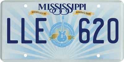 MS license plate LLE620