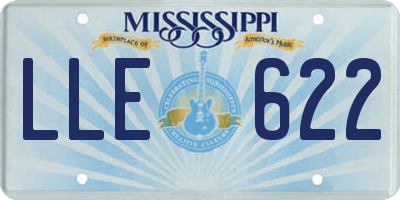 MS license plate LLE622
