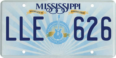MS license plate LLE626