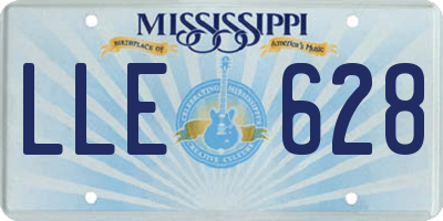 MS license plate LLE628