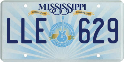 MS license plate LLE629