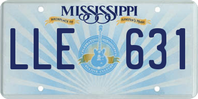 MS license plate LLE631