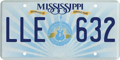 MS license plate LLE632
