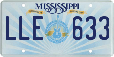 MS license plate LLE633