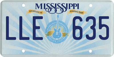 MS license plate LLE635