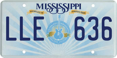 MS license plate LLE636