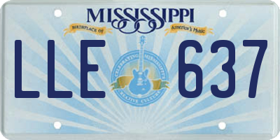 MS license plate LLE637