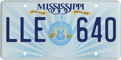 MS license plate LLE640