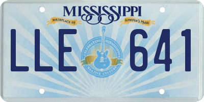 MS license plate LLE641