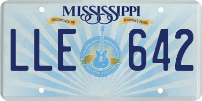MS license plate LLE642