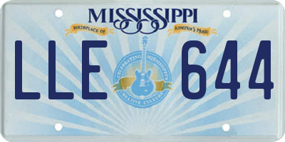 MS license plate LLE644