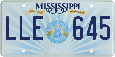 MS license plate LLE645