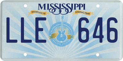 MS license plate LLE646