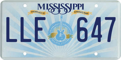 MS license plate LLE647