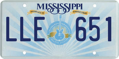 MS license plate LLE651