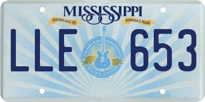 MS license plate LLE653