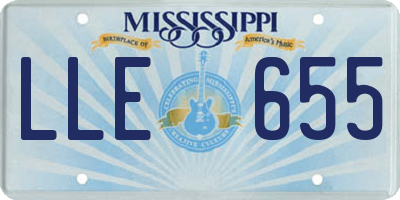 MS license plate LLE655