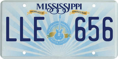 MS license plate LLE656