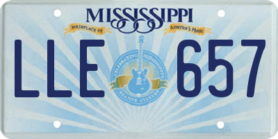 MS license plate LLE657
