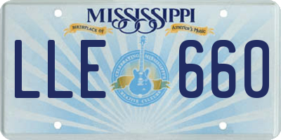 MS license plate LLE660