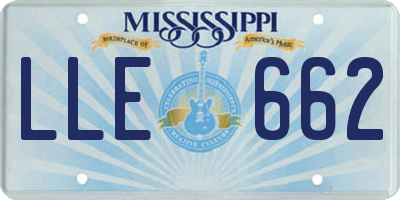 MS license plate LLE662