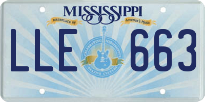 MS license plate LLE663